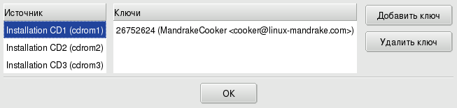 Управление ключами аутентификации источника