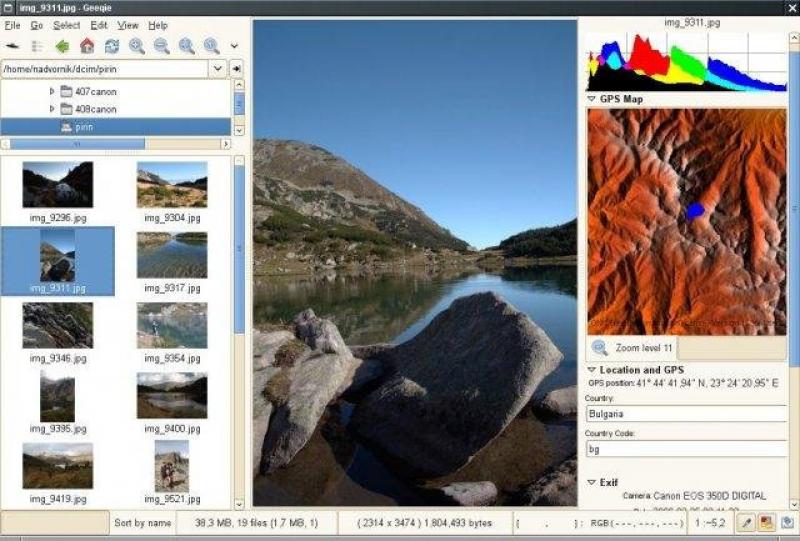 Geeqie — просмотрщик изображений в Linux, внешний вид