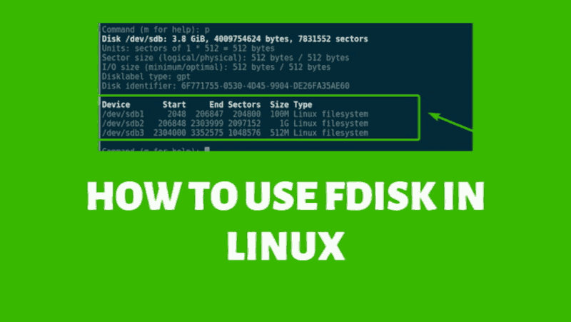 Использование команды Linux fdisk