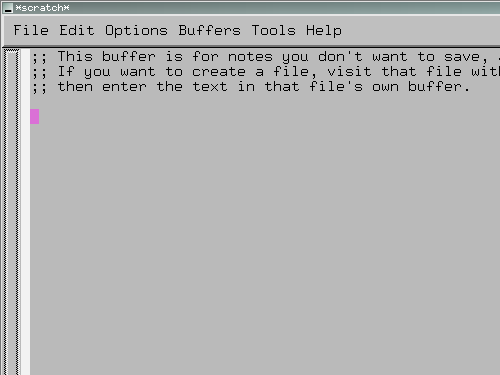 Фрагмент основного окна GNU Emacs